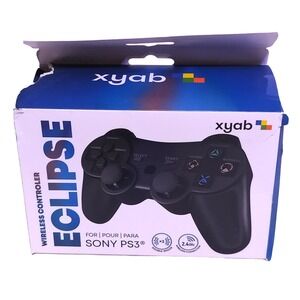 XYAB Eclipse Wireless Sony PS3 Controller Black Double-Shock 2.4GHz New Unused